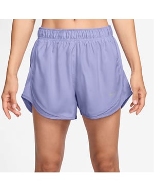 Women's Nike Dri FIT Mid Rise Brief Lined Running Shorts in Lilac Ice
