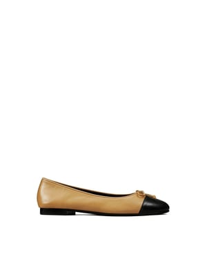 Women's Tory Burch Toe Ballet Flats in Ginger Black