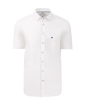 FYNCH-HATTON SHORT SLEEVED OXFORD SHIRT WHITE