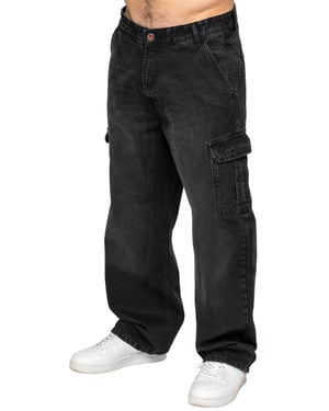 Enzo Milano | Mens Wide-Leg Cargo Jeans