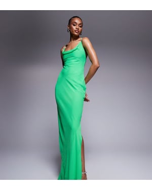 ASOS DESIGN Tall bias strappy cross back maxi dress in green