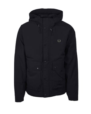 FRED PERRY CROPPED RIPSTOP PARKA BLACK