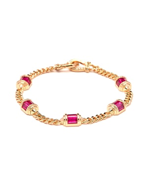 Luxenter Bráisléad Zirconia Rúibín le bailchríoch óir bhuí 18k - Kansha