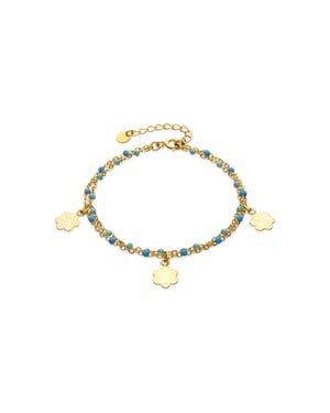 Luxenter Armband van 925 sterlingzilver en blauw gelakt met 18-karaats geelgoud afwerking - Lilith