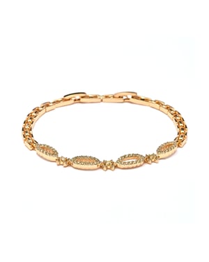 Luxenter Armband met glanzende zirkonia, afgewerkt in 18-karaats geelgoud - Velself