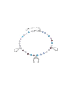 Luxenter Armband van 925 sterling zilver en aquamarijn zirkoon met rhodiumafwerking - Neusne