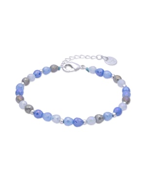 Luxenter Armband van blauw glas met rhodiumafwerking - Likdu