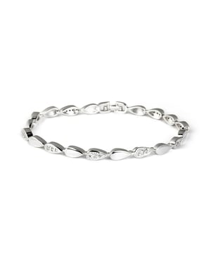 Luxenter Armband met schitterende zirkonia, afwerking in rhodium - Tanal