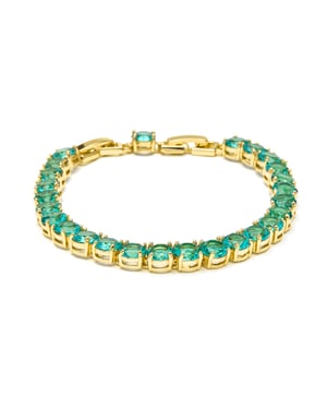 Luxenter Armband met groene Paraiba hydrothermale kwarts, 18-karaats geelgoud afwerking - Dragki