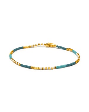 Luxenter Armband van veelkleurig glas met 18-karaats geelgouden afwerking - Sisak