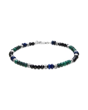 Luxenter Armband met zilveren afwerking en malachiet - Ipola