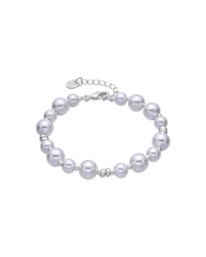 Luxenter Armband met witte parel, afwerking in rhodium - Akio