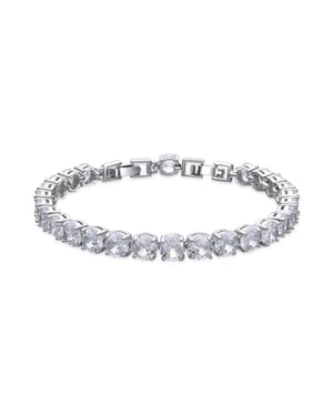 Luxenter Armband met zilveren afwerking en glanzende zirkonia - Ginsi