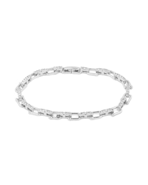 Luxenter Armband met glanzende zirkonia en rhodiumafwerking - Dordel