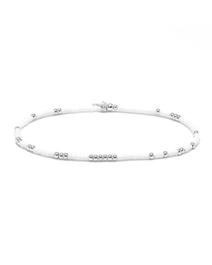 Luxenter Armband van wit glas met 925 sterling zilveren afwerking - Xanvi