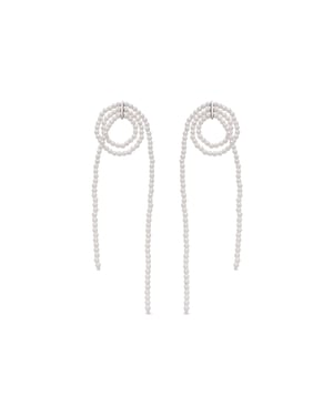 Luxenter Oorbellen van 925 sterling zilver en witte parel met rhodiumafwerking - Lima