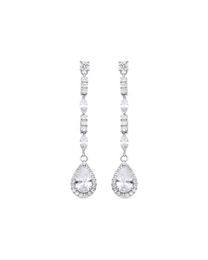 Luxenter Oorbellen van 925 sterling zilver en glanzende zirkonia met rhodiumafwerking - Ridya