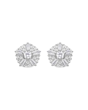 Luxenter Oorbellen van 925 sterling zilver en schitterende zirkonia met rhodiumafwerking - Umya