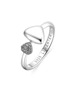 Luxenter Ring van 925 sterling zilver en glanzende zirkonia met rhodiumafwerking - Pesha