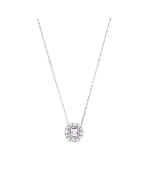 Luxenter Ketting van 925 sterling zilver met glanzende zirkonia en rhodiumafwerking - Raxya