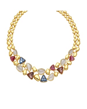 Luxenter Ketting met 18-karaats geelgouden afwerking en veelkleurig kristal - Naxmo