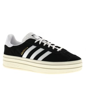 Adidas Originals Womens Trainers Gazelle Bold Leather Lace Up black white cream