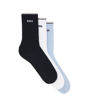 Boss Black BOSS 3 PACK RIB STRIPE SOCKS BLUE/NAVY/WHITE