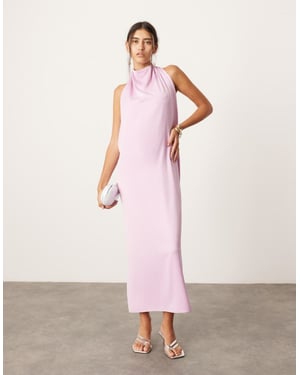 ASOS EDITION halterneck midiklänning med draperingsdetalj i lila