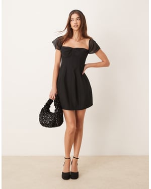 ASOS DESIGN kjolklänning med chiffongband i svart