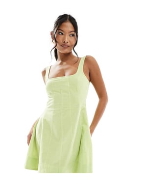 ASOS DESIGN Petite sömmad mini tennis klänning i lime