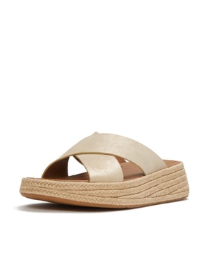 FitFlop F-mode espadrille shimmersuede cross slides