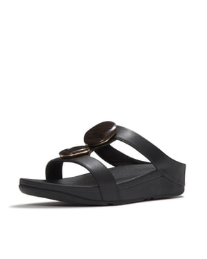FitFlop Fino marbled-stone h-bar slides