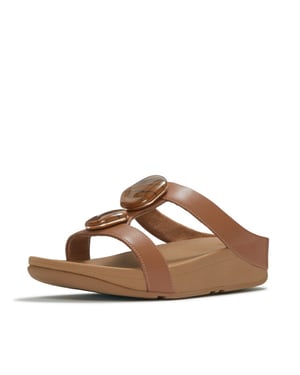 FitFlop Fino marbled-stone h-bar slides