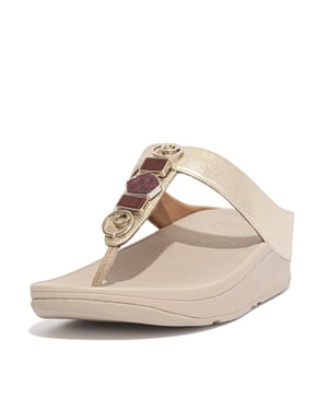 FitFlop Fino ergonomische teenslippers platino