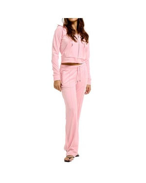 Juicy Couture Tina velour track pant with diamante branding