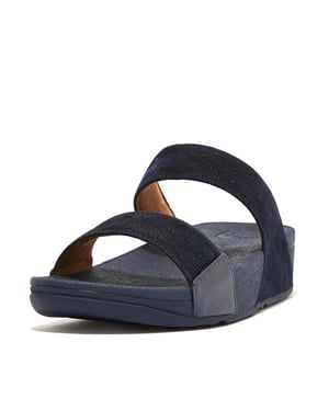 FitFlop Lulu dames slide donker geo glitz met glitters en patroon