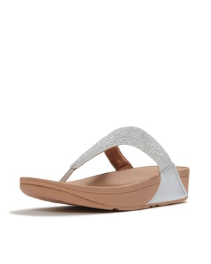 FitFlop Lulu dames teenslipper zilver met glitters en sierstenen