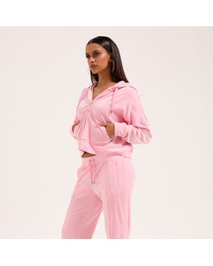 Juicy Couture Iccle diamante oversized cropped hoodie