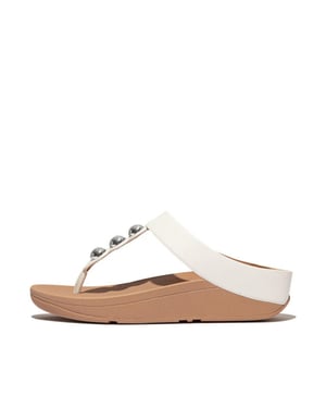 FitFlop Fino mirror-dome leather toe-post sandals