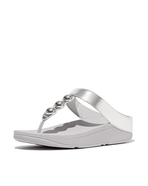 FitFlop Fino mirror-dome metallic-leather toe-post sandals