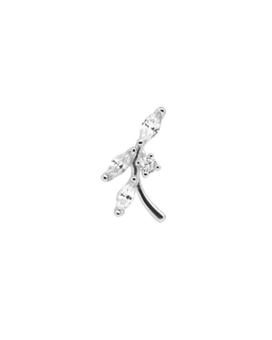 Luxenter Piorsaíocht Zirconia Geal le Críochdheisiú Airgid Steirling 925 - Curat