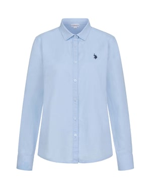 U.S. Polo Assn. dames linnen blouse van linnen-katoenmix