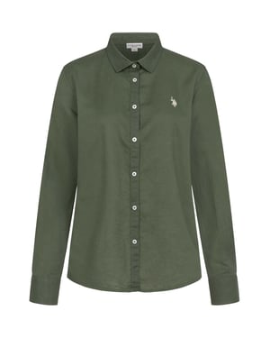 U.S. Polo Assn. dames linnen blouse van linnen-katoenmix