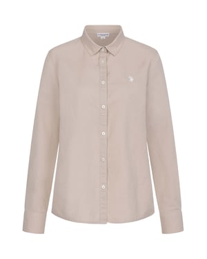 U.S. Polo Assn. dames linnen blouse van linnen-katoenmix