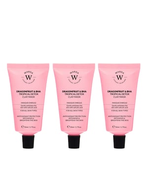 3 x DRAGONFRUIT & BHA TROPICAL DETOX CLAY MASK 50ml