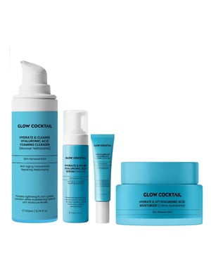 Hydra & Lyft Hyaluronic Acid Fuktkräm 50ml + Hydra & Plump Hyaluronic Acid Serum 30ml + Hydra & Ljus Hyaluronic Acid Ögonkräm 15ml + Hydra & Rengör Hyaluronic Acid Skumrengöring 200ml