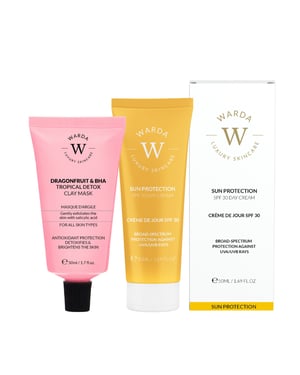DRAGONFRUIT & BHA TROPICAL DETOX CLAY MASK + SUN PROTECTION SPF 30 DAY CREAM 50ml