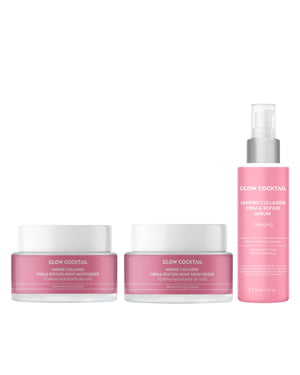 Marint Kollagen Firm & Reparera Serum 30ml + Marint Kollagen Firm & Glow Dagkräm 50ml + Marint Kollagen Firm & Återställ Nattkräm 50ml