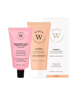 SKIN GLOW BOOST VITAMIN C MOISTURISER 50ml + DRAGONFRUIT & BHA TROPICAL DETOX CLAY MASK 50ml
