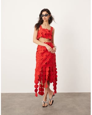 ASOS EDITION statement cirkel detaljer midi kjol co-ord i röd